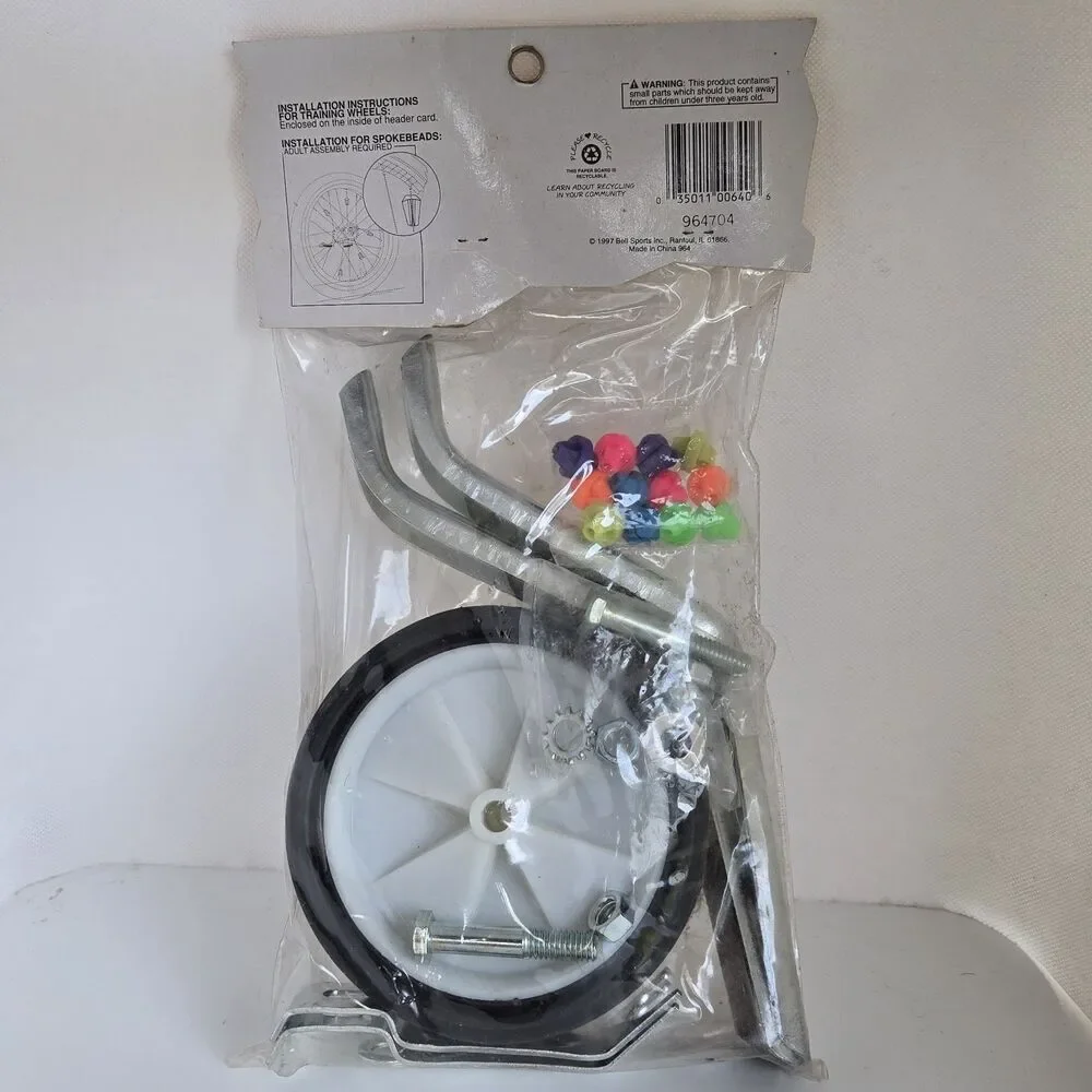 90s Bell SPOKE HEDZ Universal Training Wheels Rainbow Beads Vintage New Play